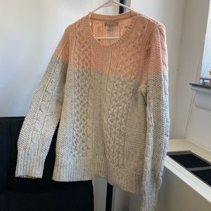Two tone Banana Republic cable knit sweater